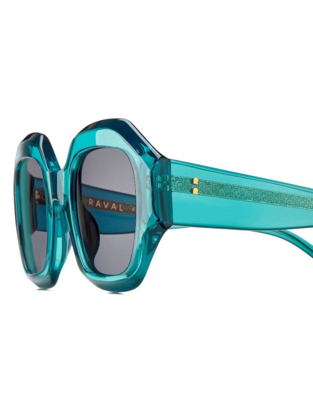 New Raval Eyewear Women's Sunglasses Blue Square Grey Lens Acetate Frame PENI C4